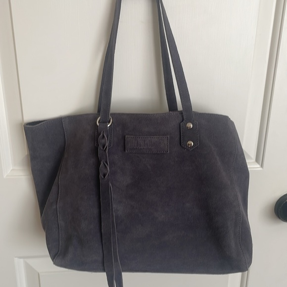 M.I.L.A (Made in Los Angeles) Luxury Tote Bag- Suede- Gray - Picture 2 of 13